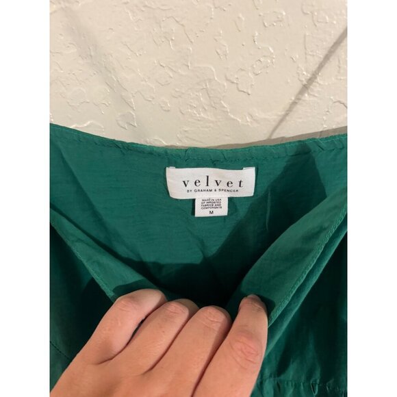 Velvet by Graham & Spencer by Anthropoplogie Suzie Cotton & Silk Green Dress - Picture 5 of 12